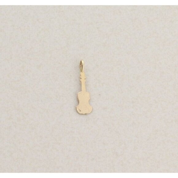 Pendant Only 14k Yellow Gold Guitar Pendant 7/8" x 1/4" - Picture 3 of 6